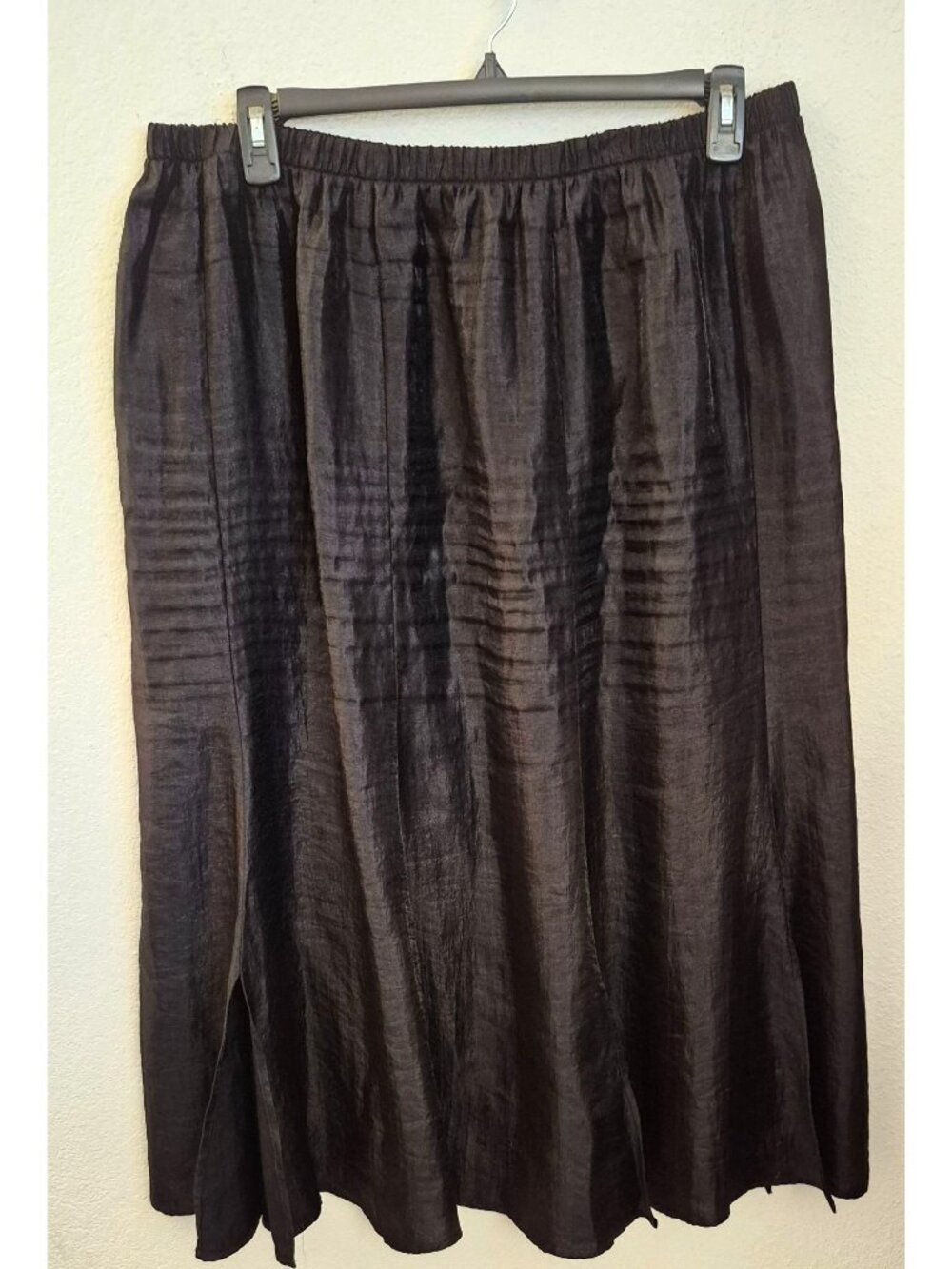 J. R. Nites Black "Carwash" Hem Rayon Blend Maxi Skirt Size 2X EUC